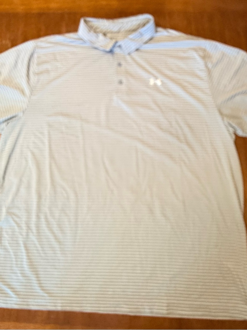Under Armour Men's 4XL Light Gray and White Striped Polo Shirt